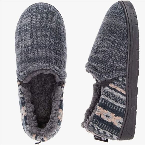 MUK LUKS MEN’S MEDIUM (10-11) CHRISTOPHER Slippers in DARK SAPPHIRE/PEWTER - Picture 8 of 12